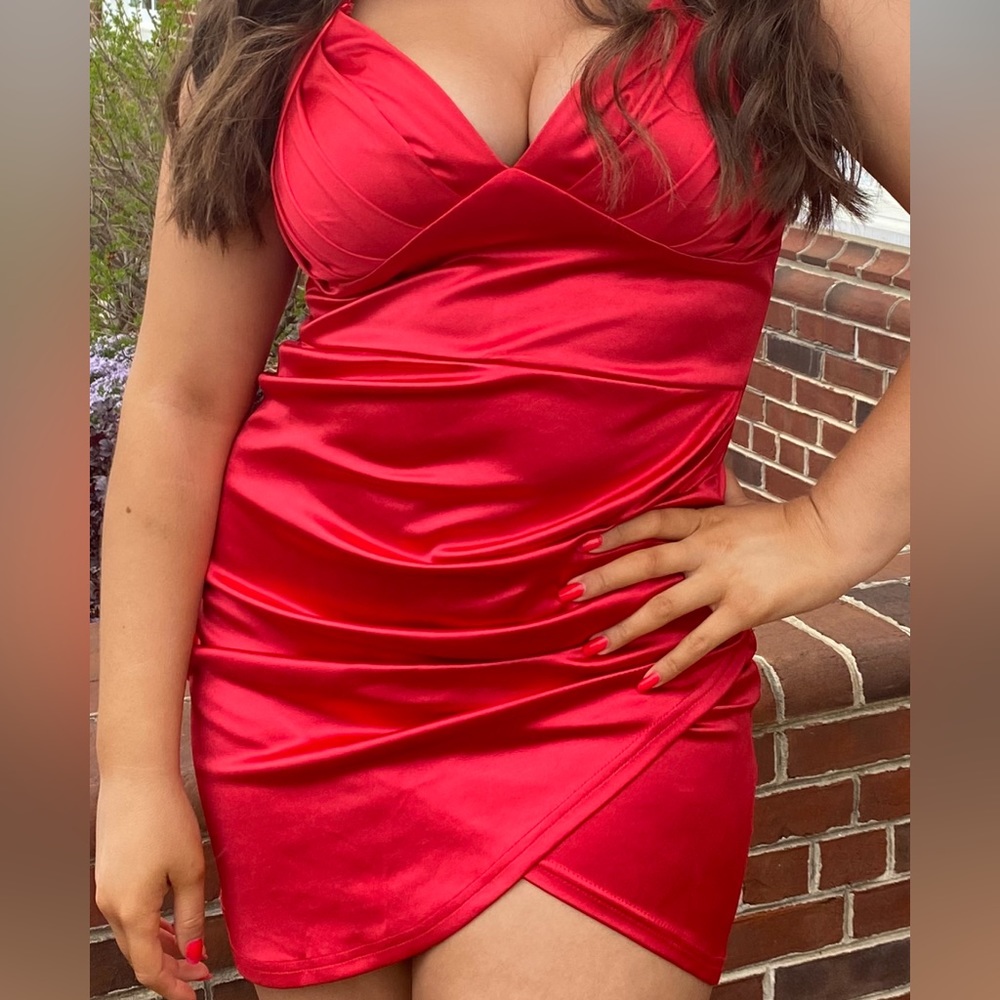 Red Mini Dress - Picture 3 of 4